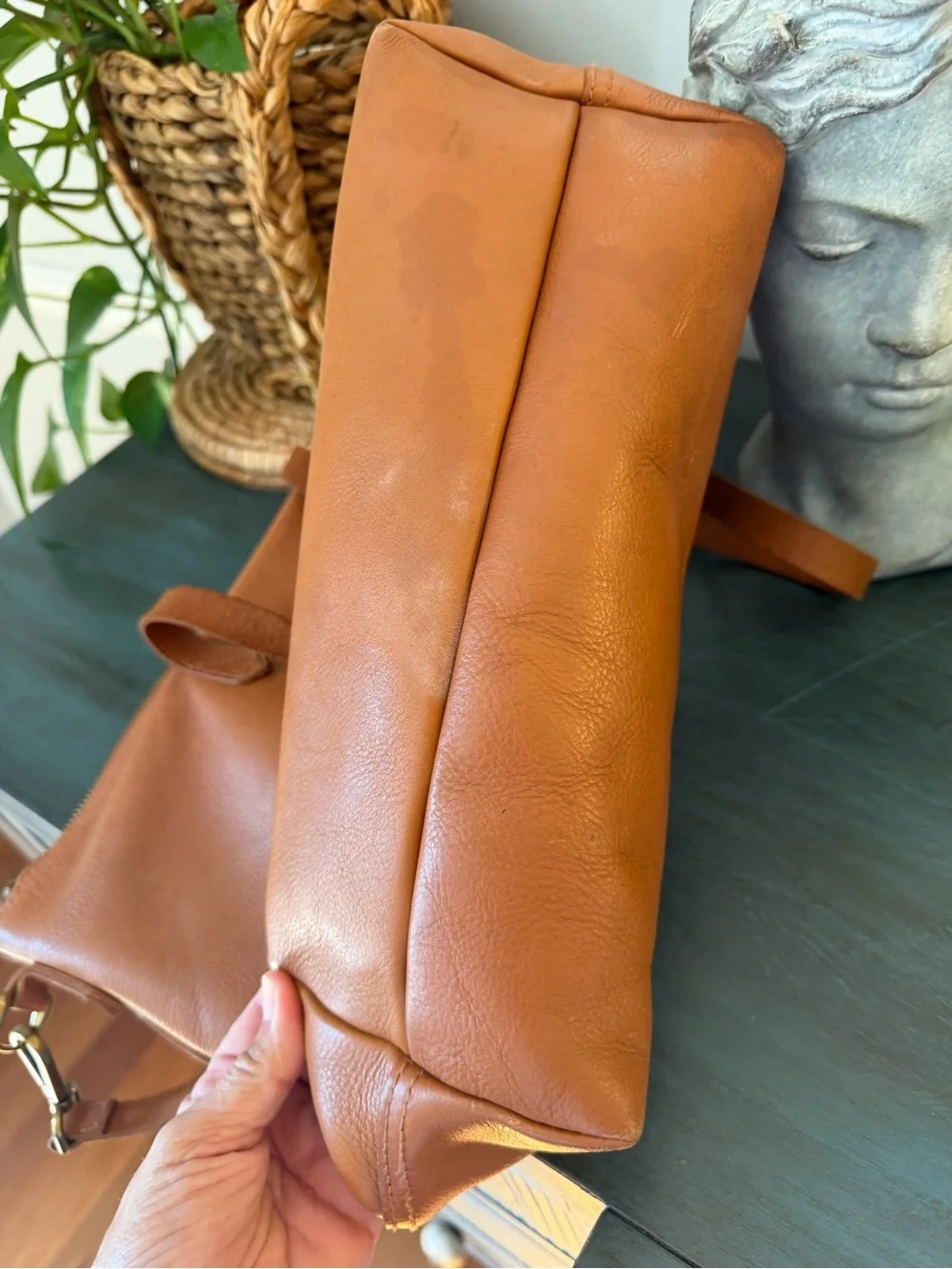 Madewell Zip Top Transport Carryall satchel in rich burnished leather